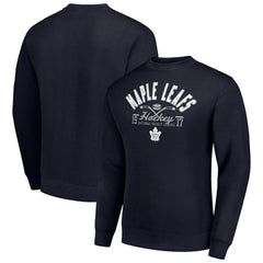 NHL Navy Toronto Maple Leafs Starter Stick And Puck Logo Fleece Pullover Sweatshirt