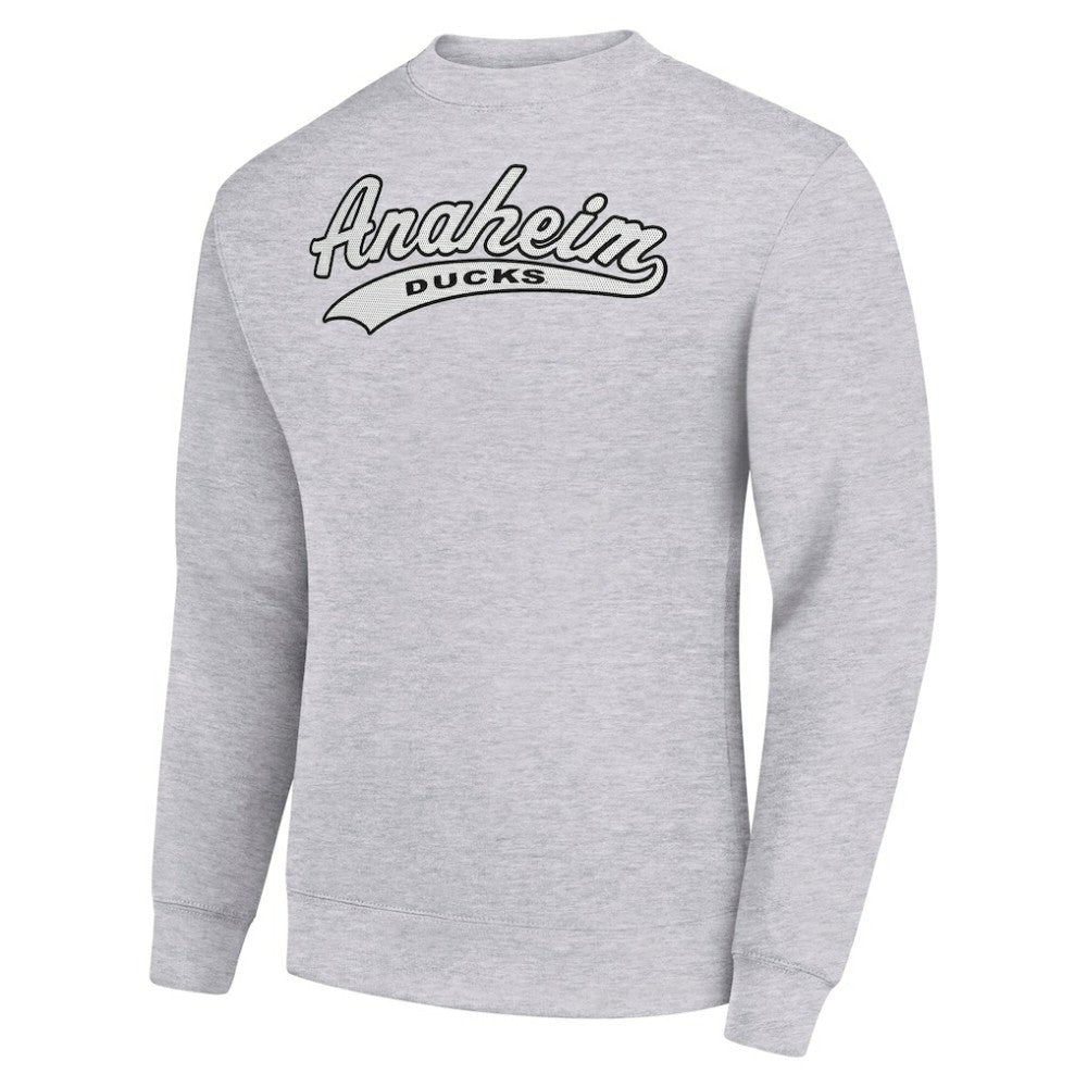 NHL Heather Gray Anaheim Ducks Starter  Tailsweep City Pullover Sweatshirt