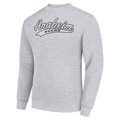 NHL Heather Gray Anaheim Ducks Starter  Tailsweep City Pullover Sweatshirt