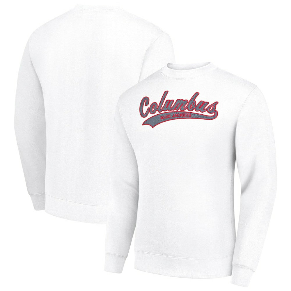 NHL White Columbus Blue Jackets Starter  Tailsweep City Pullover Sweatshirt