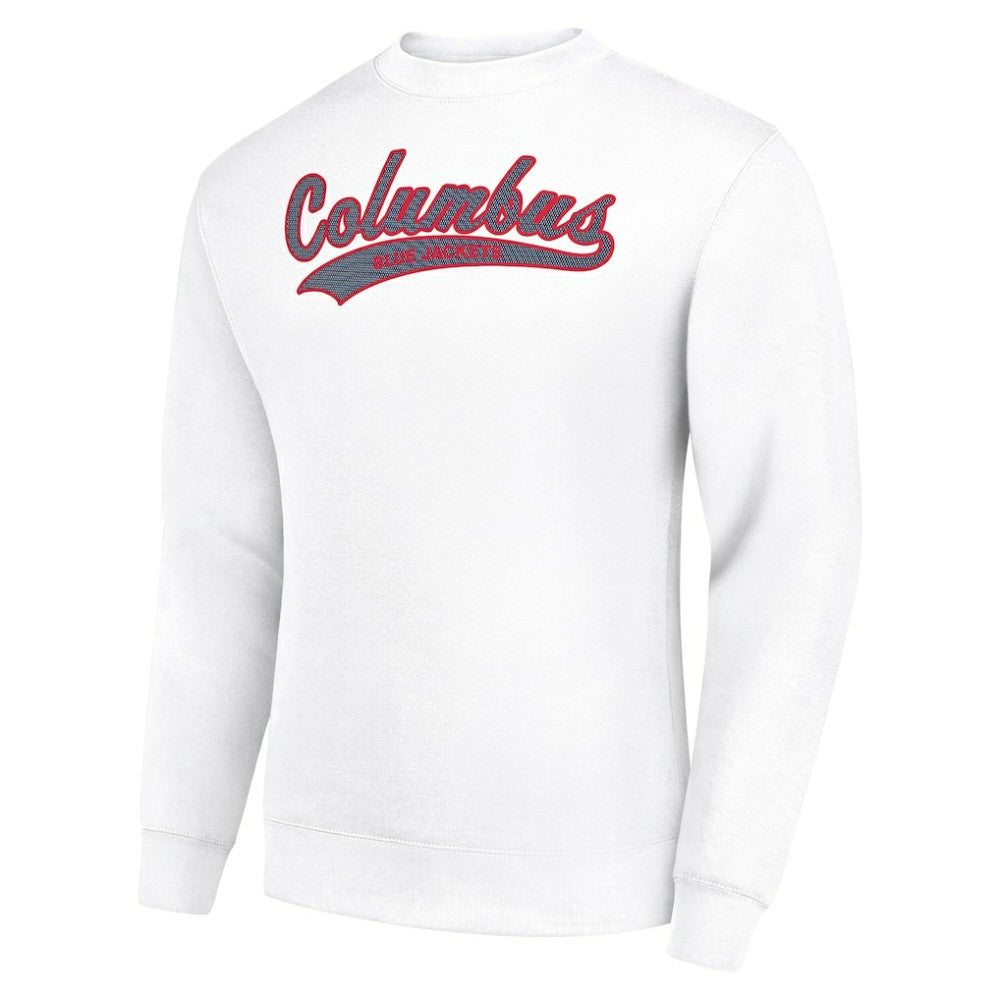 NHL White Columbus Blue Jackets Starter  Tailsweep City Pullover Sweatshirt