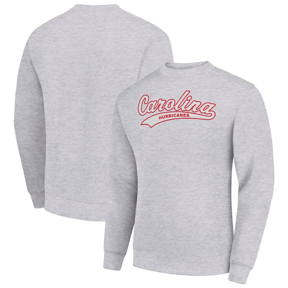 NHL Heather Gray Carolina Hurricanes Starter  Tailsweep City Pullover Sweatshirt