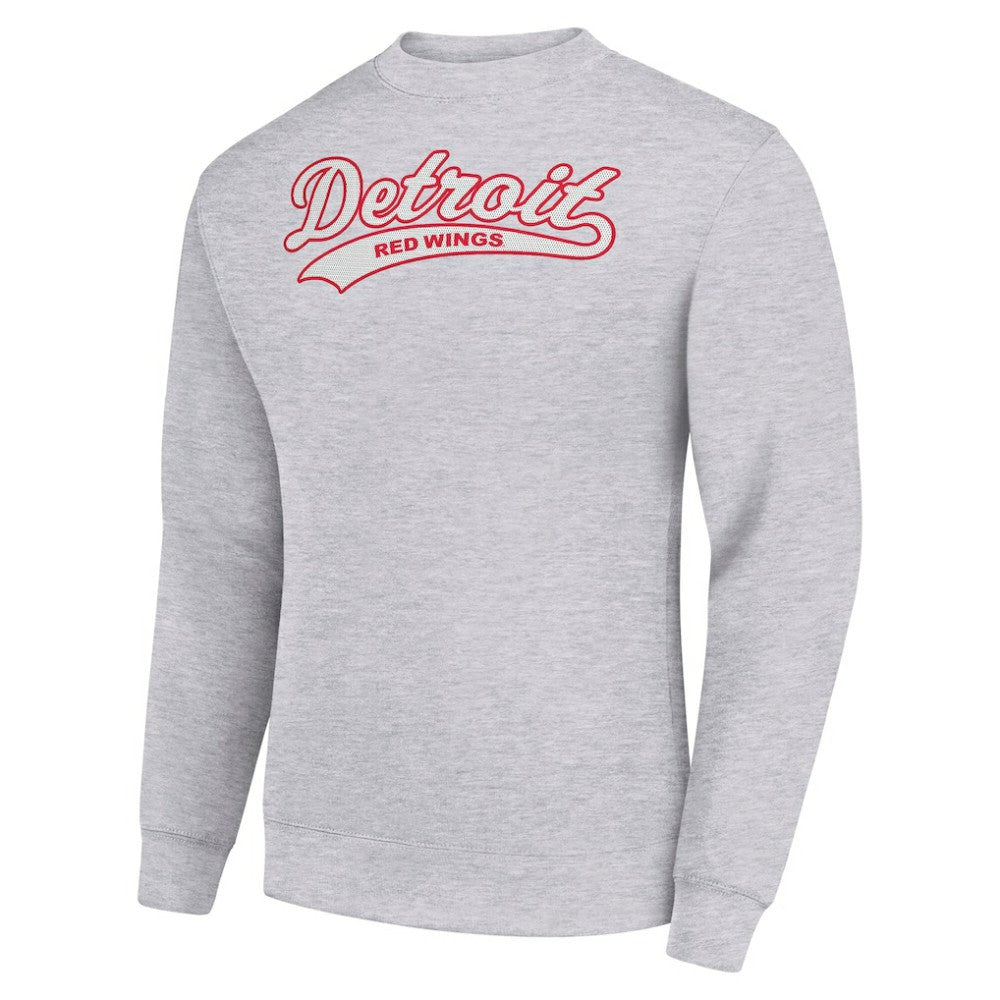 NHL Heather Gray Detroit Red Wings Starter  Tailsweep City Pullover Sweatshirt