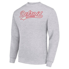 NHL Heather Gray Detroit Red Wings Starter  Tailsweep City Pullover Sweatshirt