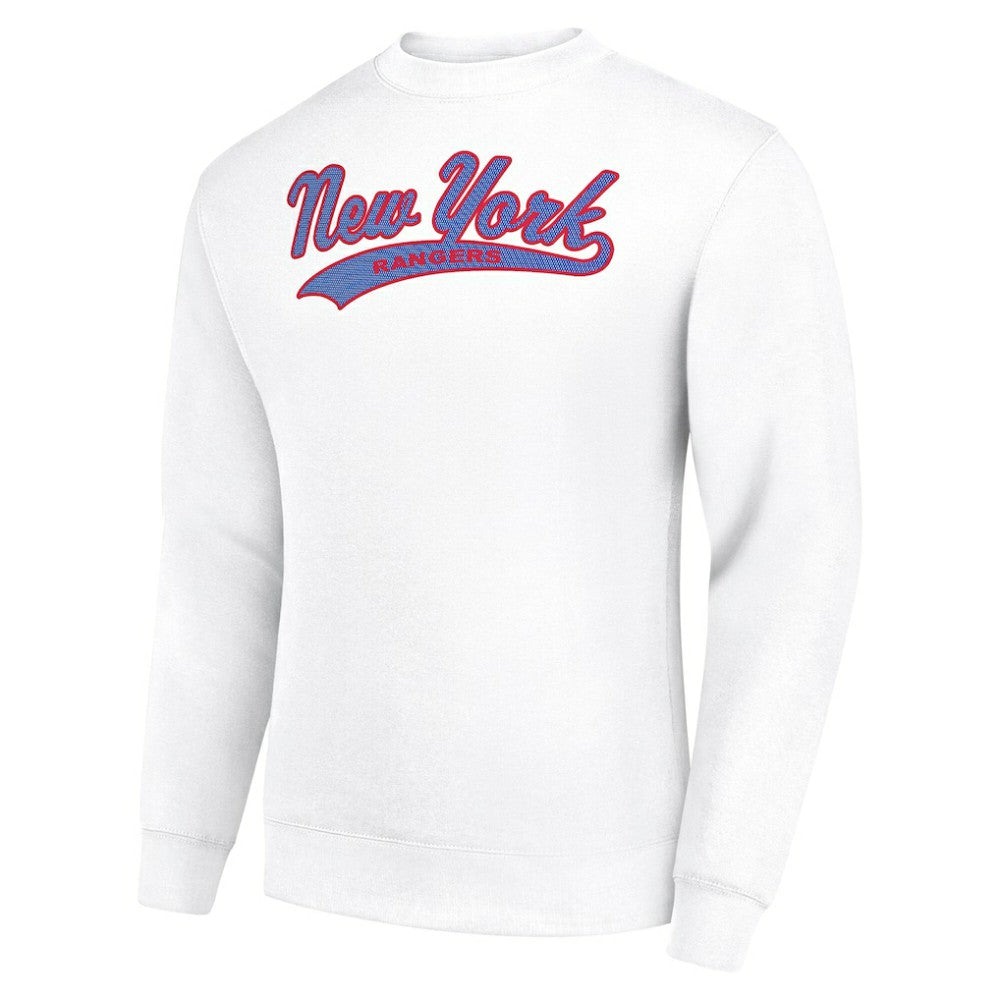 NHL White New York Rangers Starter  Tailsweep City Pullover Sweatshirt