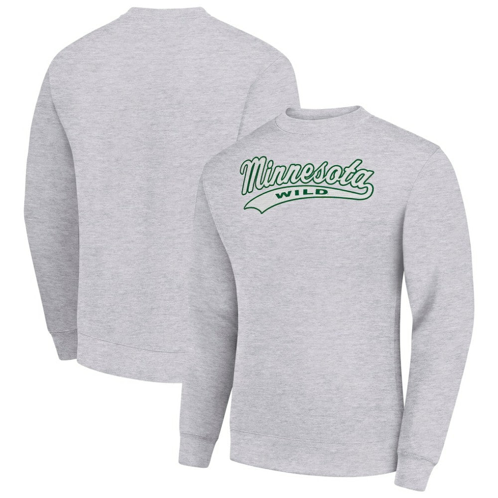 NHL Heather Gray Minnesota Wild Starter  Tailsweep City Pullover Sweatshirt
