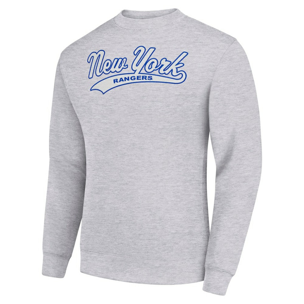 NHL Heather Gray New York Rangers Starter  Tailsweep City Pullover Sweatshirt