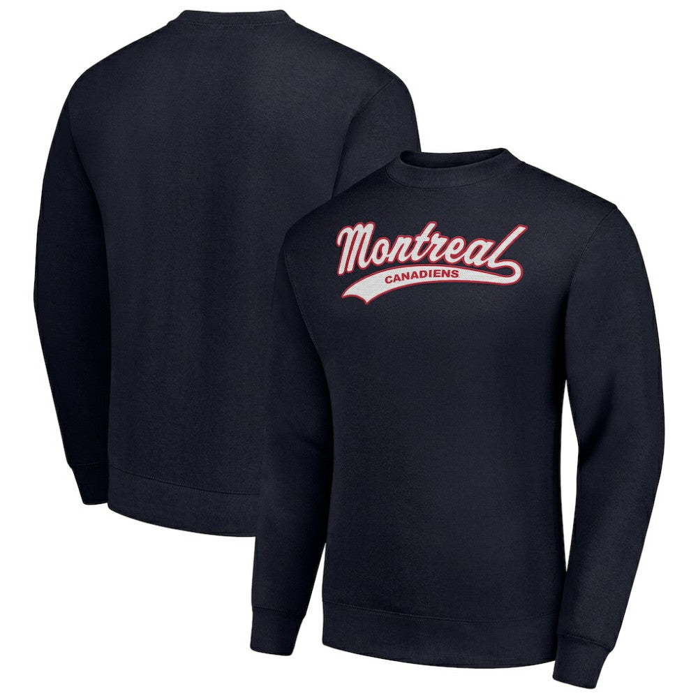 NHL Navy Montreal Canadiens Starter  Tailsweep City Pullover Sweatshirt