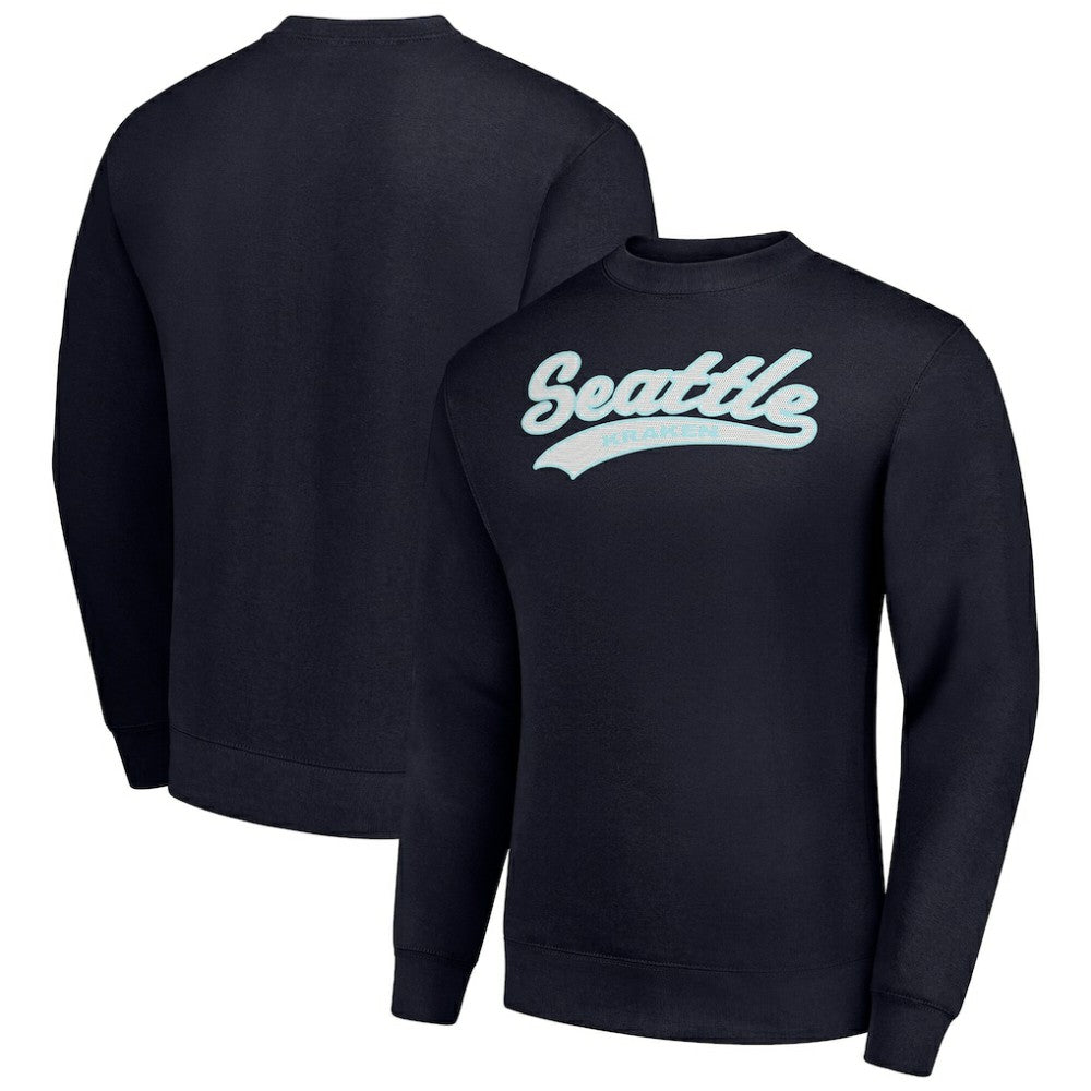 NHL Navy Seattle Kraken Starter  Tailsweep City Pullover Sweatshirt