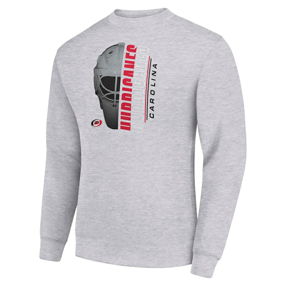 NHL Heather Gray Carolina Hurricanes Starter  Half Helmet Team Logo Pullover Sweatshirt