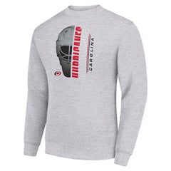 NHL Heather Gray Carolina Hurricanes Starter  Half Helmet Team Logo Pullover Sweatshirt