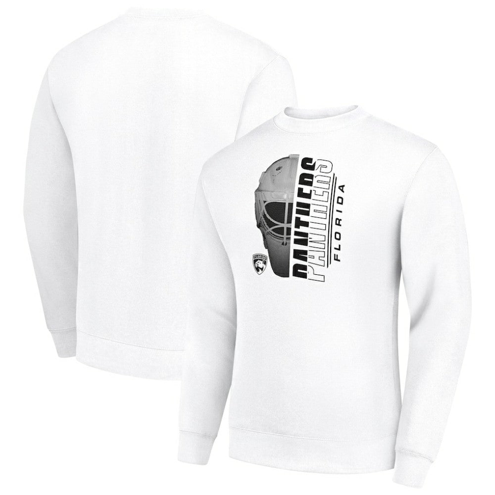 NHL White Florida Panthers Starter  Half Helmet Team Logo Pullover Sweatshirt