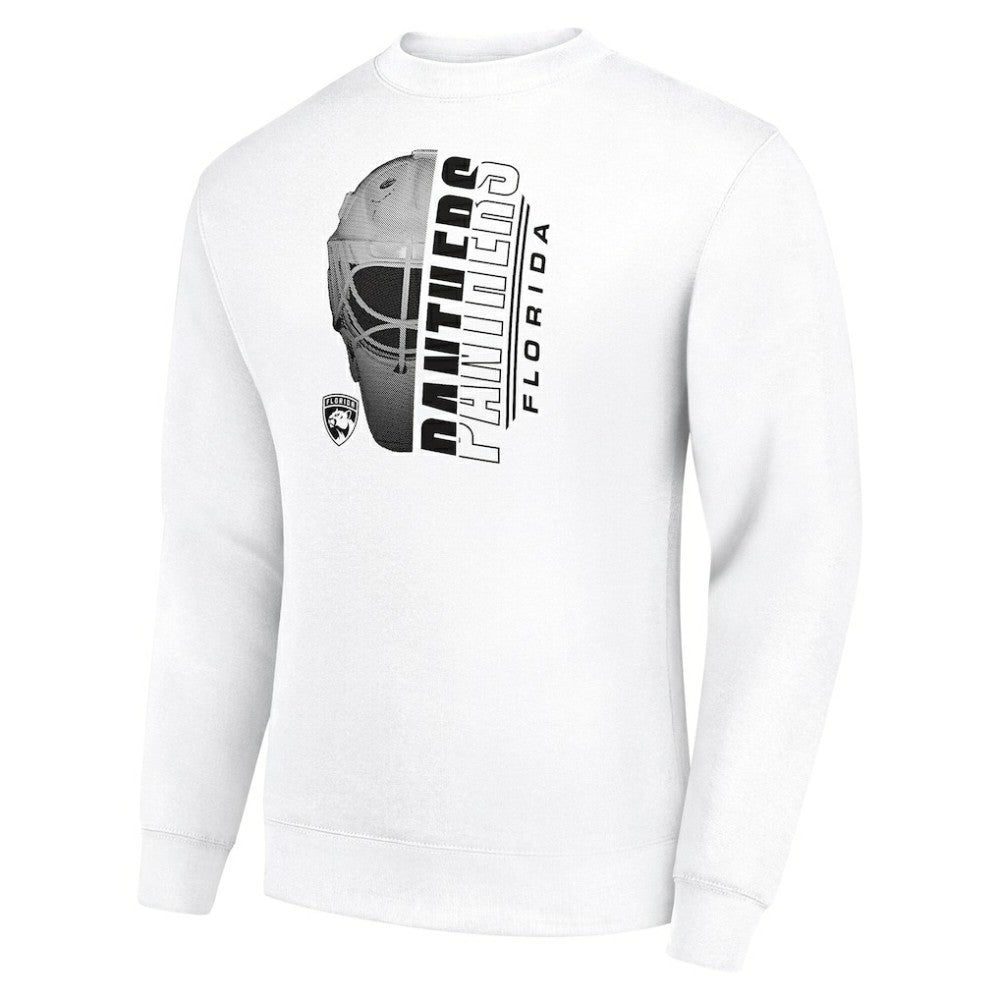 NHL White Florida Panthers Starter  Half Helmet Team Logo Pullover Sweatshirt