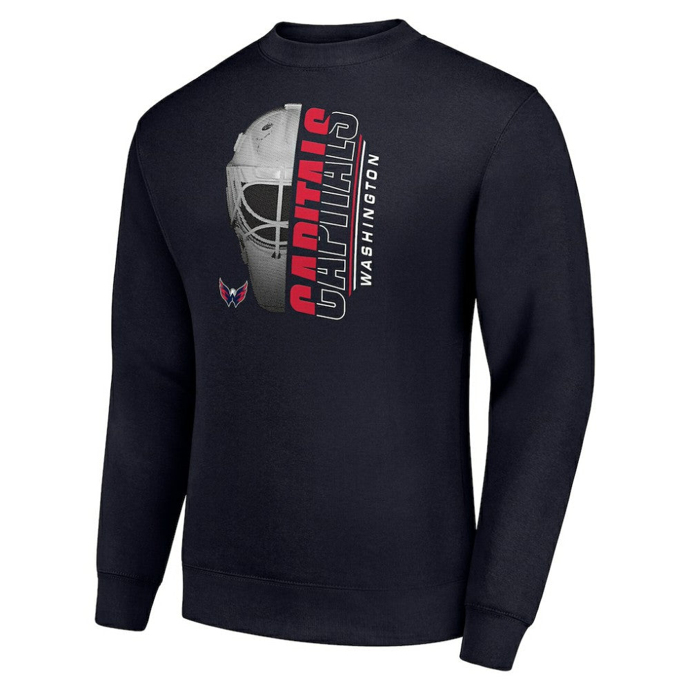 NHL Navy Washington Capitals Starter  Half Helmet Team Logo Pullover Sweatshirt
