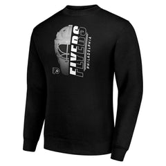 NHL Black Philadelphia Flyers Starter  Half Helmet Team Logo Pullover Sweatshirt