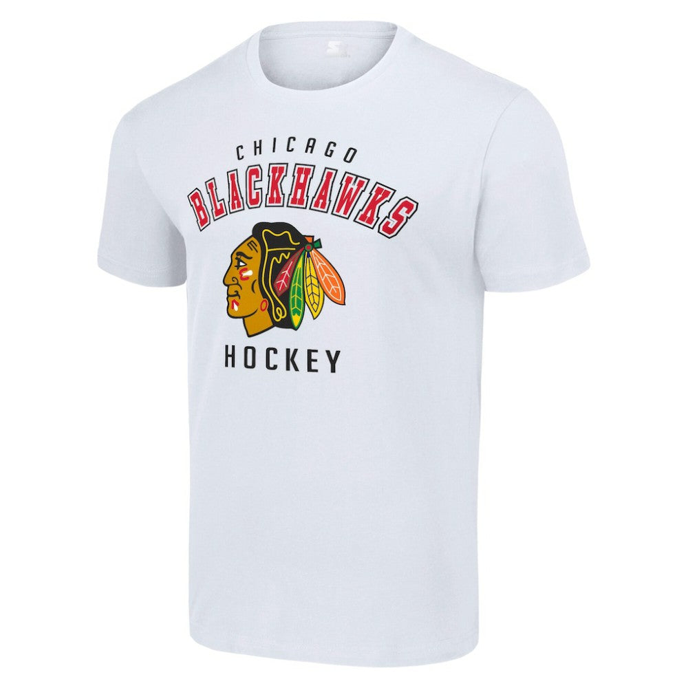 NHL White Chicago Blackhawks Starter Logo T-Shirt