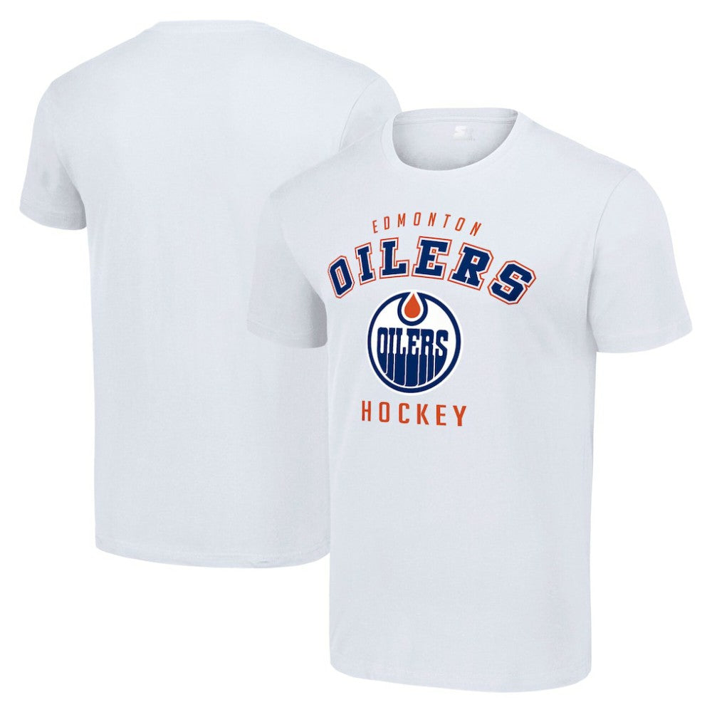 NHL White Edmonton Oilers Starter Logo T-Shirt