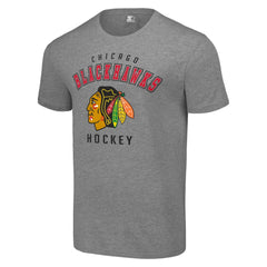 NHL Heather Gray Chicago Blackhawks Starter Logo T-Shirt