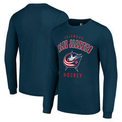 NHL Navy Columbus Blue Jackets Starter Logo Long Sleeve T-Shirt