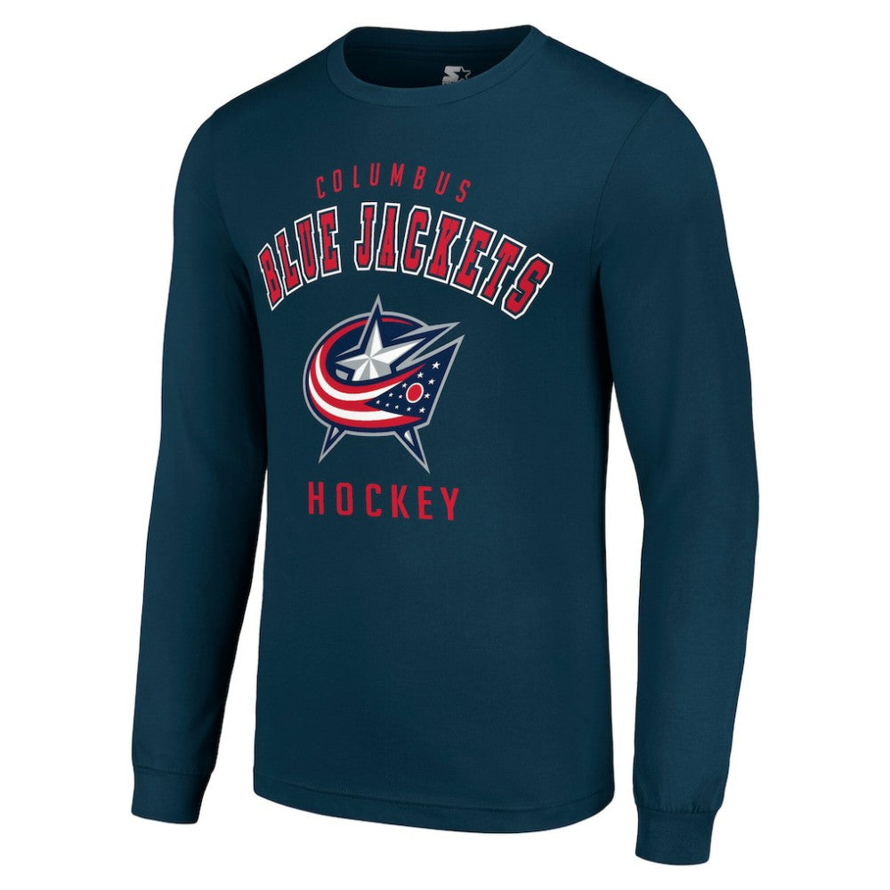 NHL Navy Columbus Blue Jackets Starter Logo Long Sleeve T-Shirt