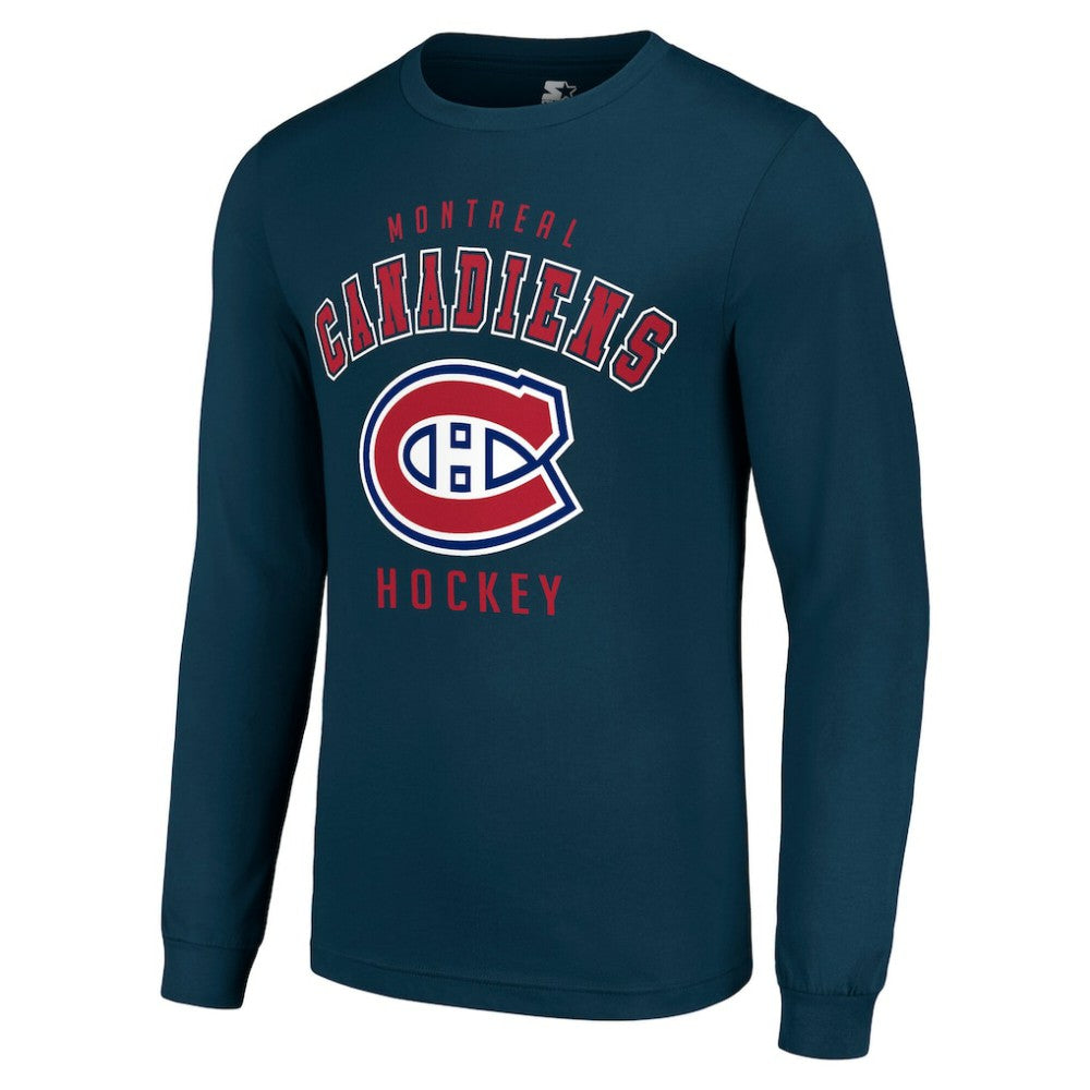 NHL Navy Montreal Canadiens Starter Logo Long Sleeve T-Shirt