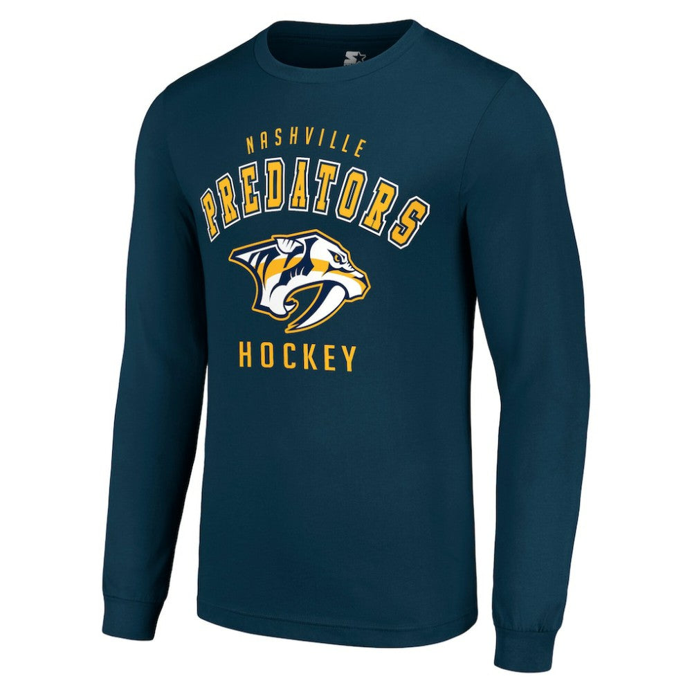 NHL Navy Nashville Predators Starter Logo Long Sleeve T-Shirt