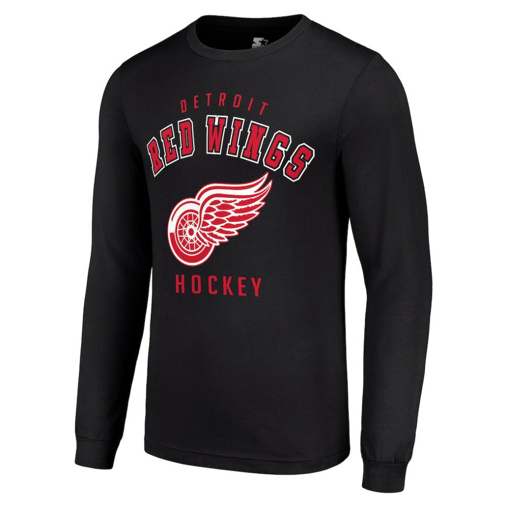 NHL Black Detroit Red Wings Starter Logo Long Sleeve T-Shirt