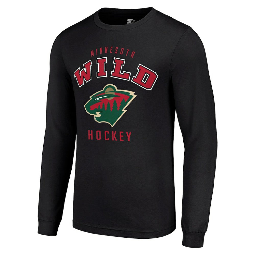 NHL Black Minnesota Wild Starter Logo Long Sleeve T-Shirt