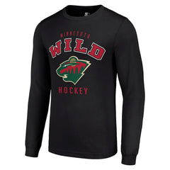 NHL Black Minnesota Wild Starter Logo Long Sleeve T-Shirt