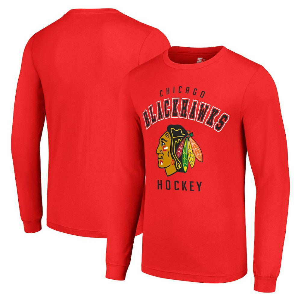 NHL Red Chicago Blackhawks Starter Logo Long Sleeve T-Shirt