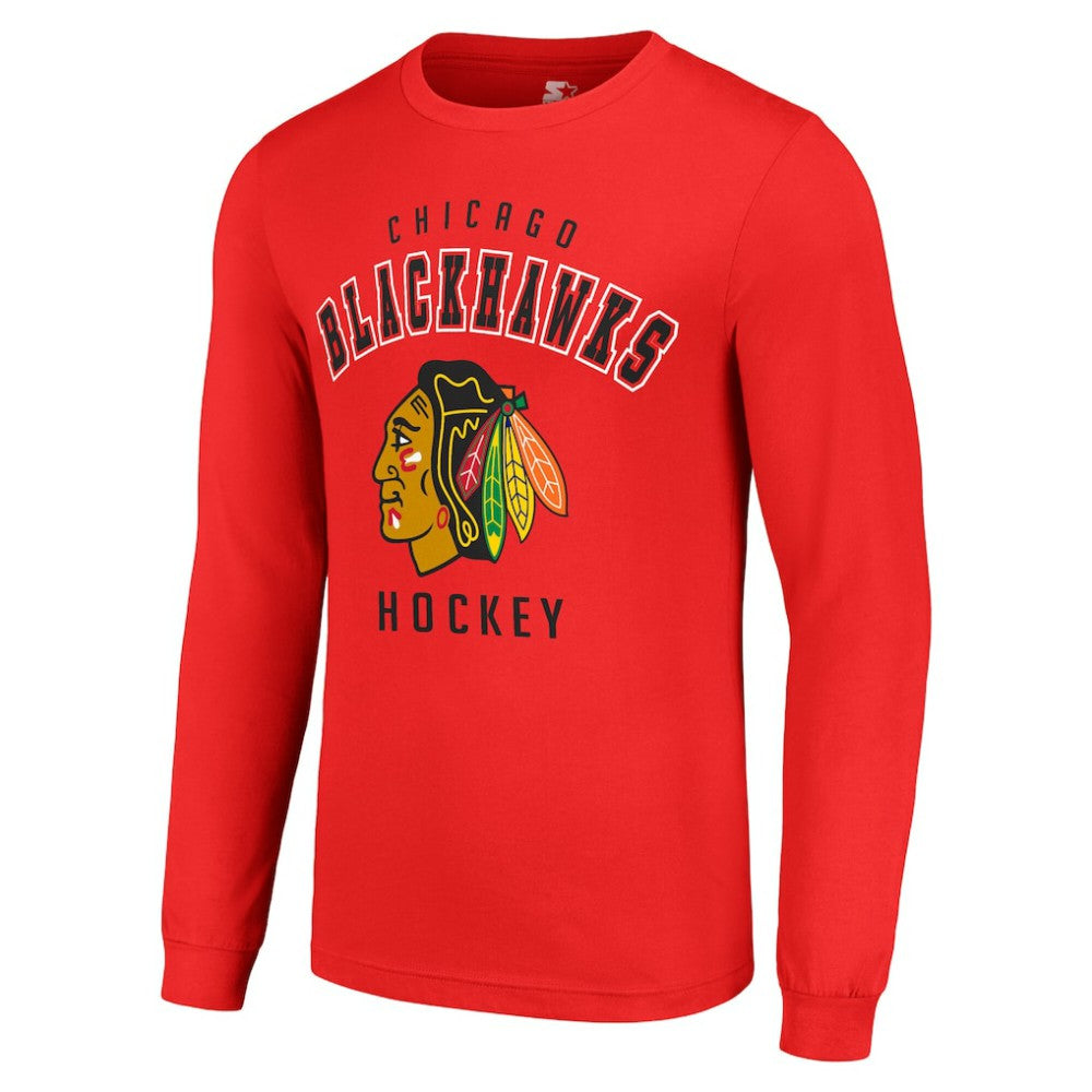 NHL Red Chicago Blackhawks Starter Logo Long Sleeve T-Shirt