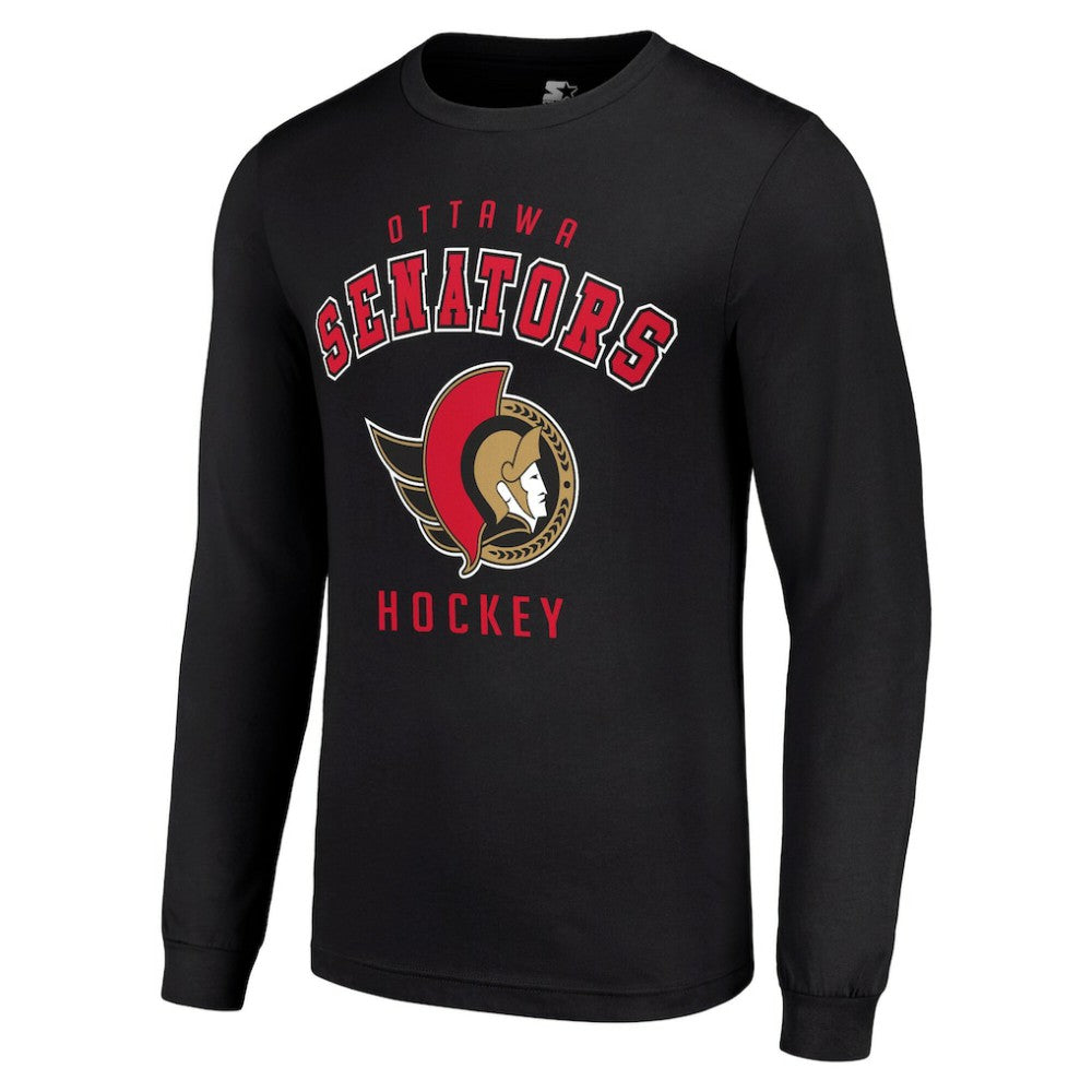 NHL Black Ottawa Senators Starter Logo Long Sleeve T-Shirt