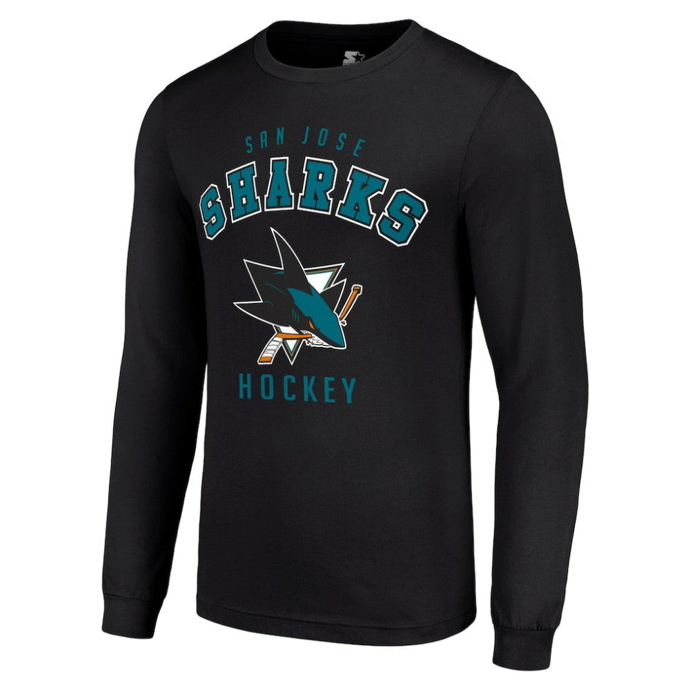 NHL Black San Jose Sharks Starter Logo Long Sleeve T-Shirt