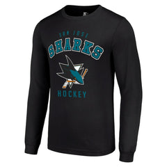 NHL Black San Jose Sharks Starter Logo Long Sleeve T-Shirt