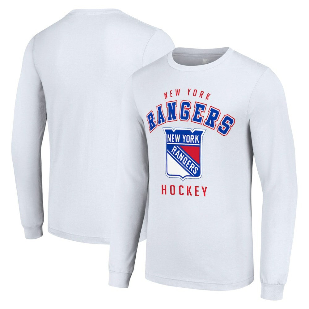 NHL White New York Rangers Starter Logo Long Sleeve T-Shirt
