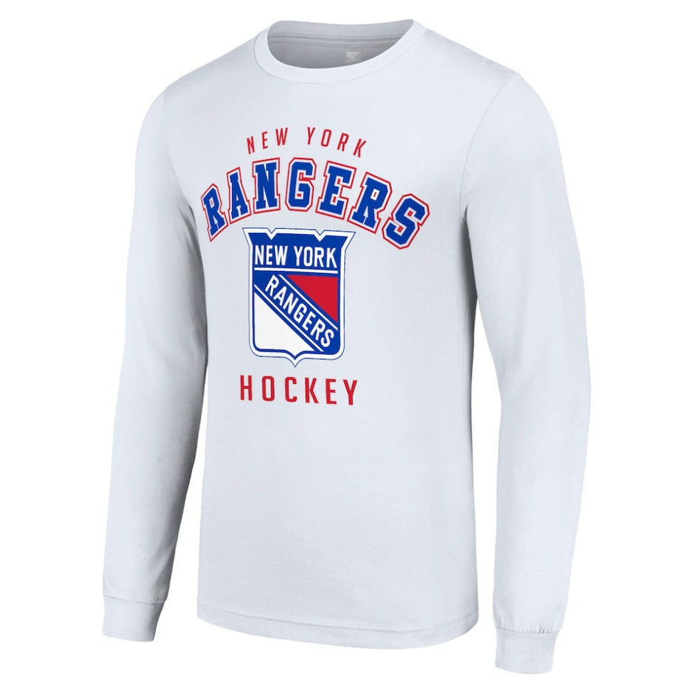 NHL White New York Rangers Starter Logo Long Sleeve T-Shirt