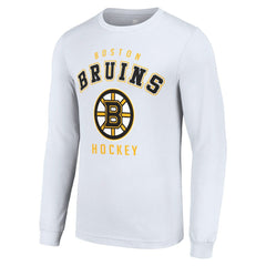 NHL White Boston Bruins Starter Logo Long Sleeve T-Shirt