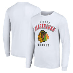 NHL White Chicago Blackhawks Starter Logo Long Sleeve T-Shirt