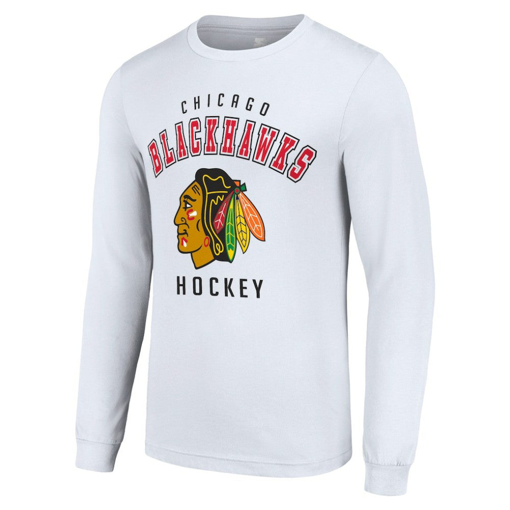 NHL White Chicago Blackhawks Starter Logo Long Sleeve T-Shirt