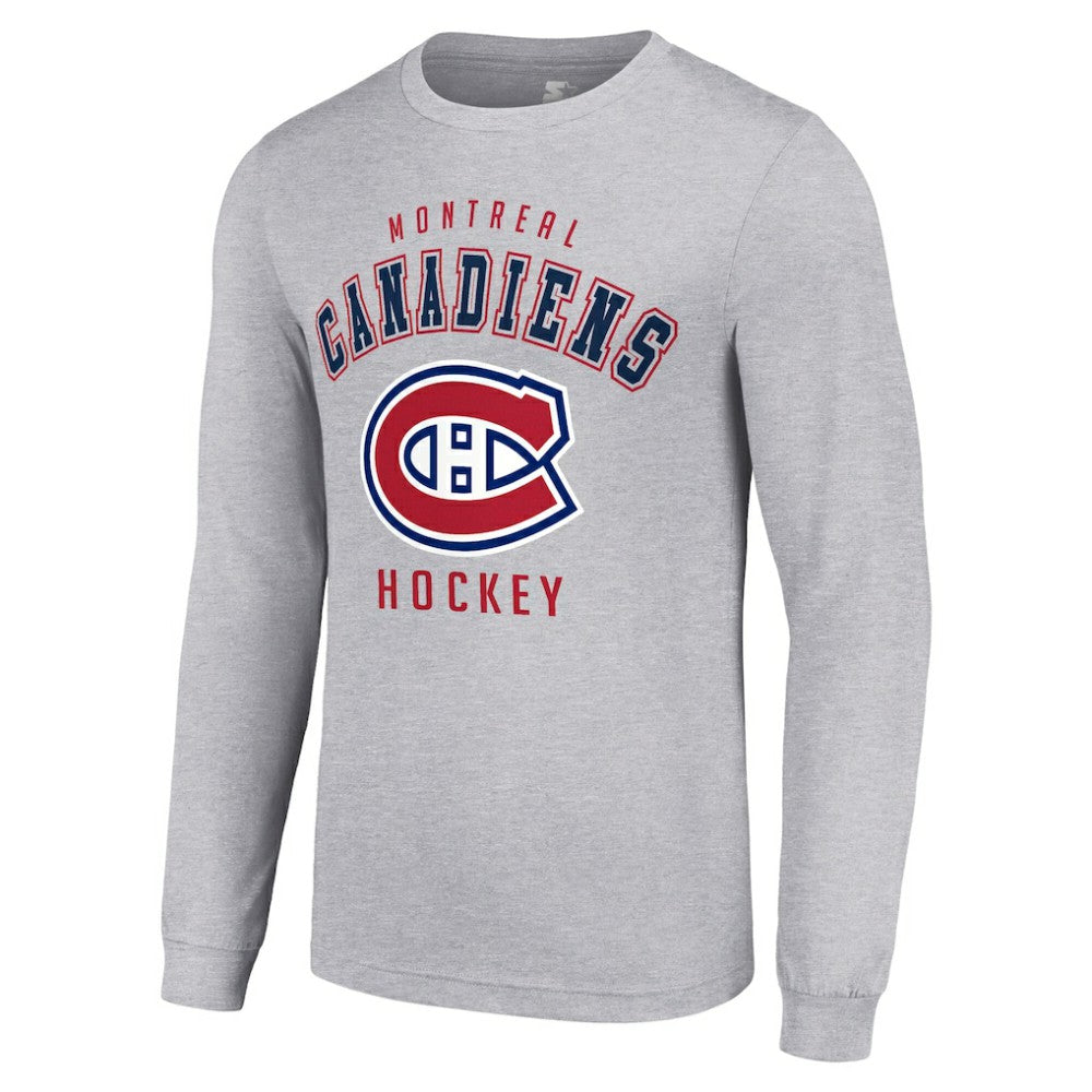 NHL Heather Gray Montreal Canadiens Starter Logo Long Sleeve T-Shirt