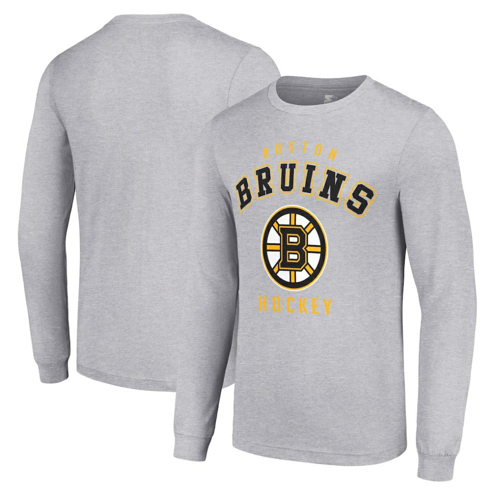 NHL Heather Gray Boston Bruins Starter Logo Long Sleeve T-Shirt