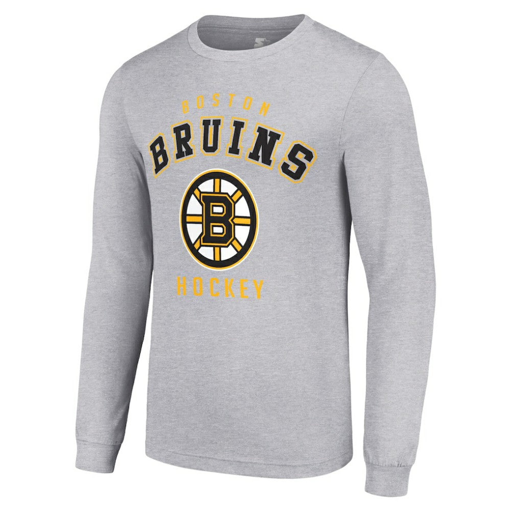NHL Heather Gray Boston Bruins Starter Logo Long Sleeve T-Shirt
