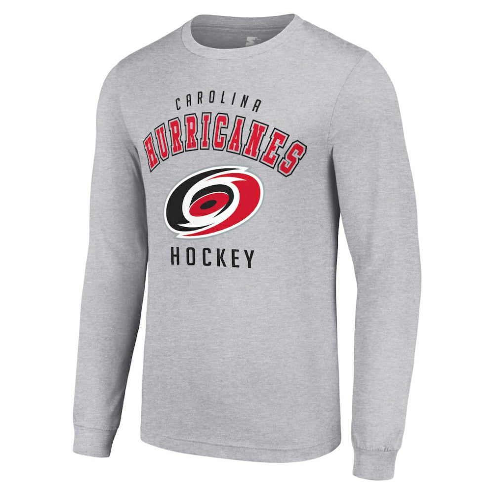 NHL Heather Gray Carolina Hurricanes Starter Logo Long Sleeve T-Shirt