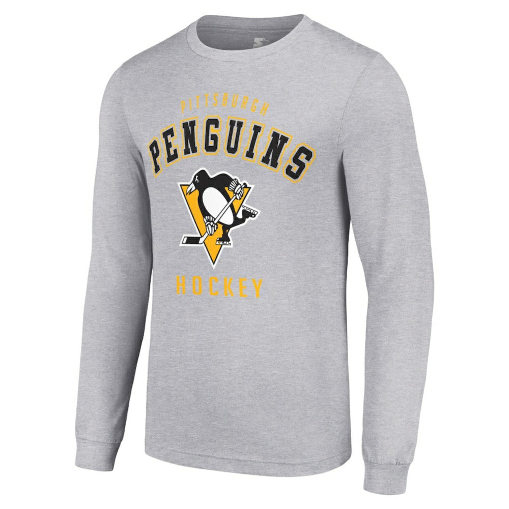 NHL Heather Gray Pittsburgh Penguins Starter Logo Long Sleeve T-Shirt