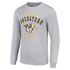 NHL Heather Gray Nashville Predators Starter Logo Long Sleeve T-Shirt