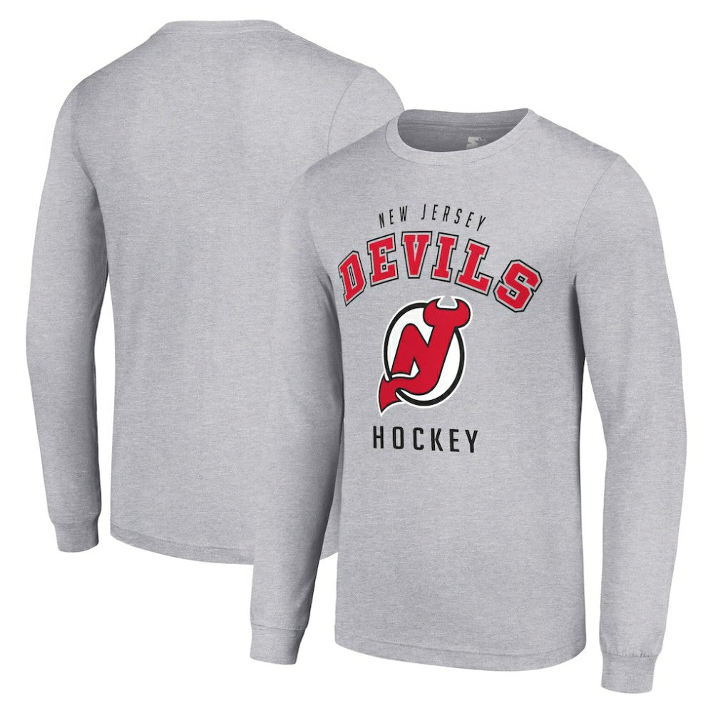 NHL Heather Gray New Jersey Devils Starter Logo Long Sleeve T-Shirt
