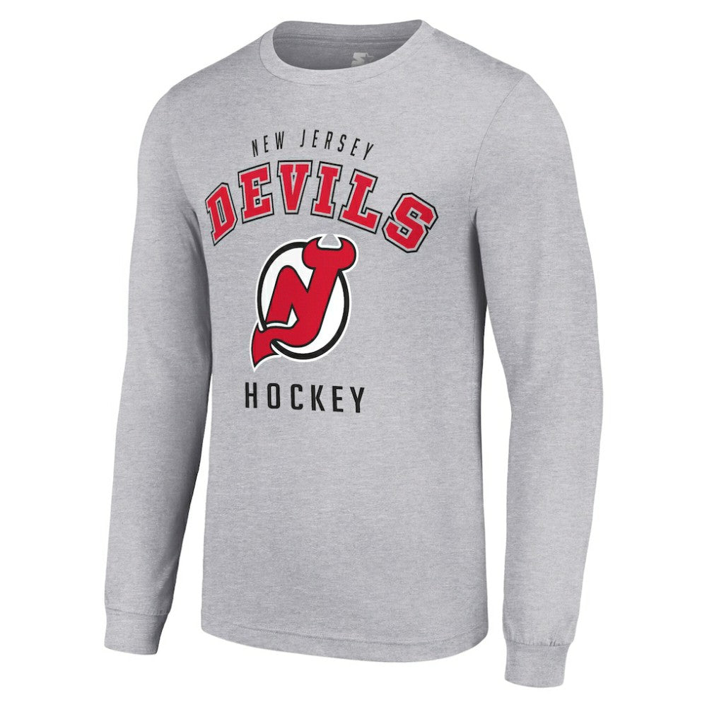 NHL Heather Gray New Jersey Devils Starter Logo Long Sleeve T-Shirt