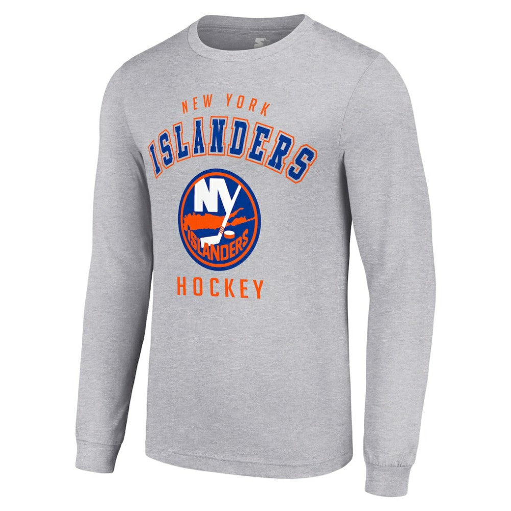 NHL Heather Gray New York Islanders Starter Logo Long Sleeve T-Shirt