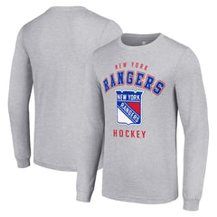 NHL Heather Gray New York Rangers Starter Logo Long Sleeve T-Shirt