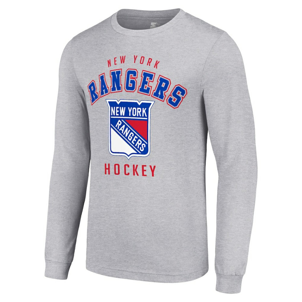 NHL Heather Gray New York Rangers Starter Logo Long Sleeve T-Shirt